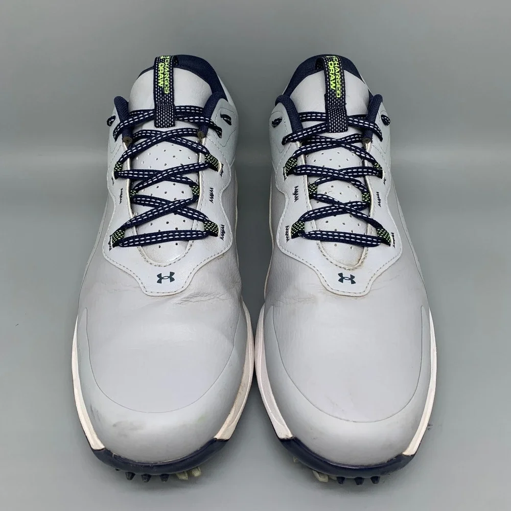 Under Armour Charged Draw 2‎ Gray Golf Cleats 3026398-101 Men's Sz 11